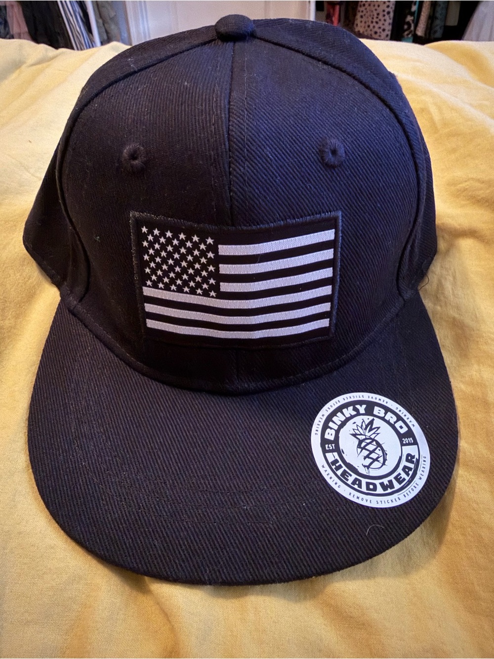**NWT** Binky Bro- Black American Flag Snapback Hat
